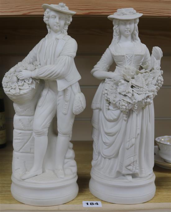 Two Parian ware figures